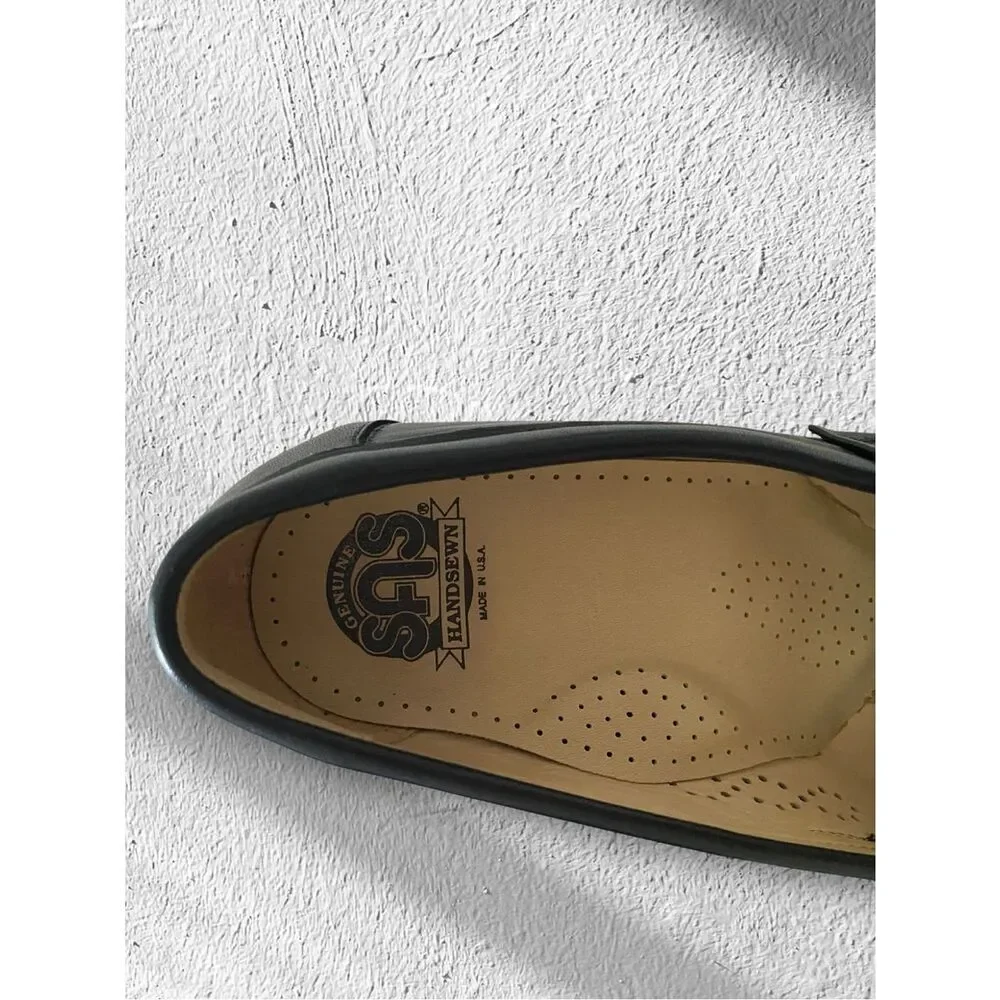 SAS Loafers NEW Ace Slip On Comfort Penny Handsewn Leather Black Size 9.5 W